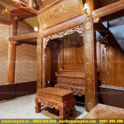 Mẫu phòng thờ đẹp gỗ hương đá cao cấp