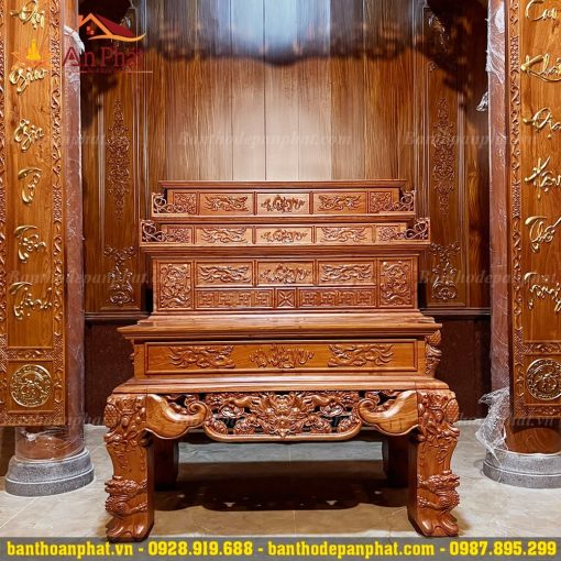 Mẫu sập thờ gỗ đẹp tam cấp