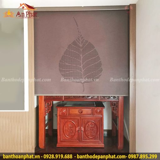 Rèm bàn thờ đẹp họa tiết lá bồ đề RT2031