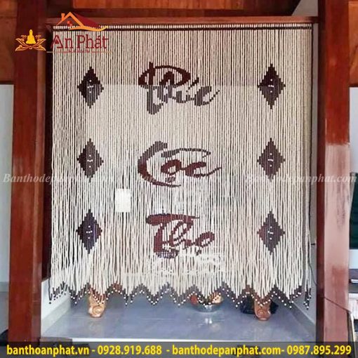 Rèm bàn thờ hạt gỗ mẫu chữ Phúc Lộc Thọ