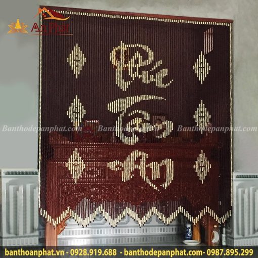 Rèm hạt gỗ giá rẻ họa tiết Phúc Tâm An RT2067