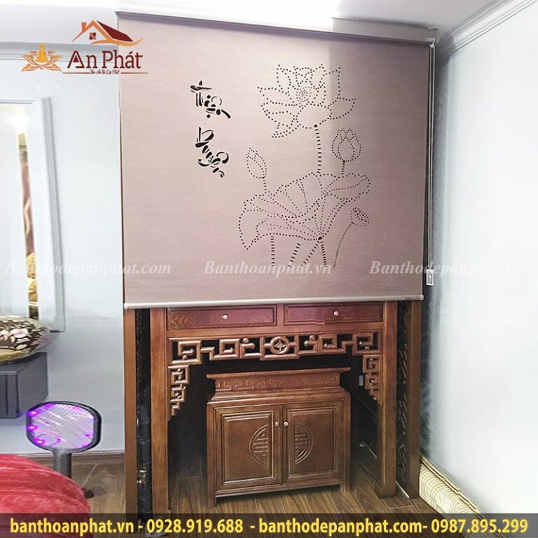 Rèm vải Laze Xuyên Sáng khắc chữ Thiện Duyên RT2041