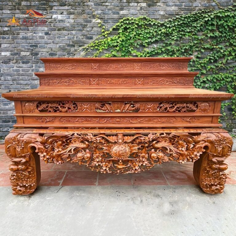 Sập thờ gỗ gõ đỏ mẫu tam cấp ST430