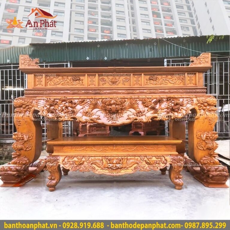 Sập thờ gỗ mít mẫu long phụng ST435