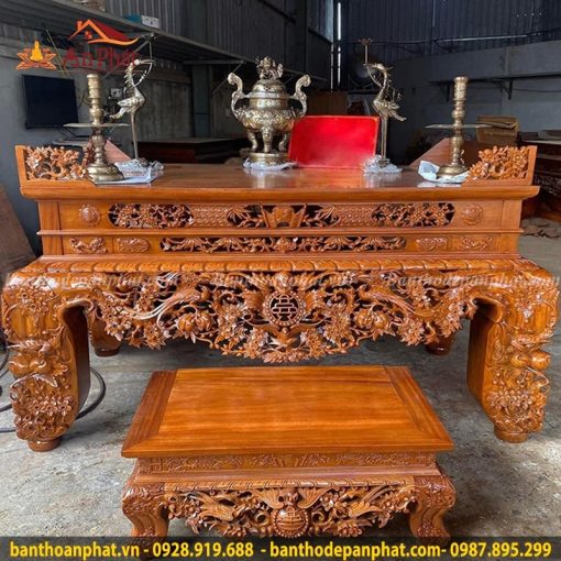 Sập thờ ngũ phúc gỗ mít cao cấp ST446