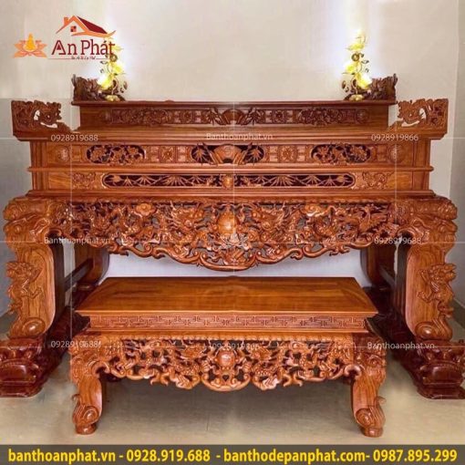 Sập thờ nhị cấp gỗ hương ST436