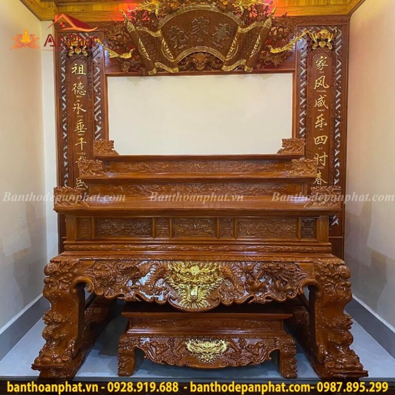 Sập thờ tam cấp Dát Vàng độc đáo ST448