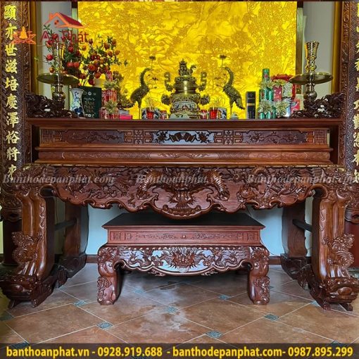 Mẫu sập thờ tứ linh gỗ tự nhiên