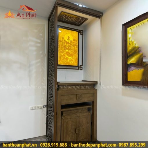 Bàn thờ chung cư gỗ sồi hiện đại BTD2158