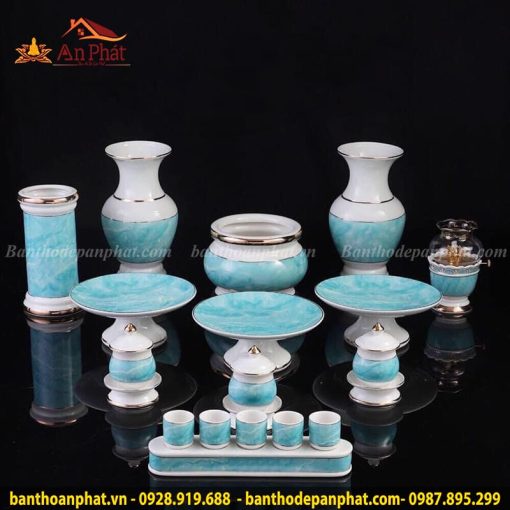Bộ Đồ Thờ Cao Cấp Men Giả Đá Xanh GS740 4 bo do tho cao cap men gia da xanh gs740 2