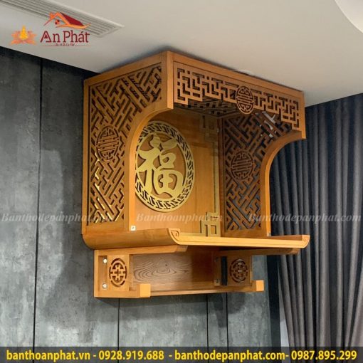 Mẫu trang thờ đẹp kèm vách ngăn CNC thiết kế đơn giản, hiện đại