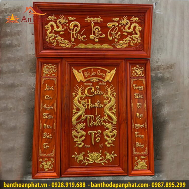 Mẫu hoành phi câu đối thờ gia tiên đẹp CT3067