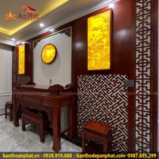 Mẫu phòng thờ gia tiên đẹp thiết kế hiện đại KGT356