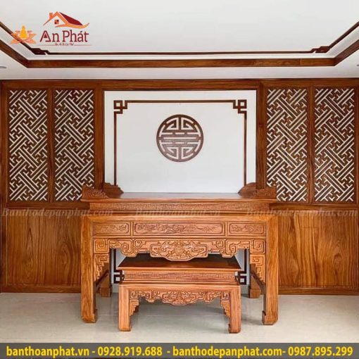 Phòng thờ đẹp gỗ hương đá cao cấp KGT361
