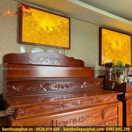 Phòng thờ phật và gia tiên đẹp gỗ hương KGT369