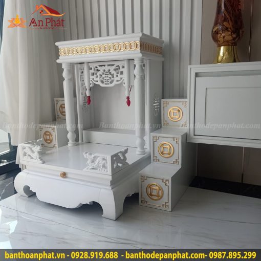 Trọn bộ bàn thờ thần tài bục kê, tam cấp TT683 4 Combo bộ bàn thờ thần tài ông địa kèm bục tam cấp