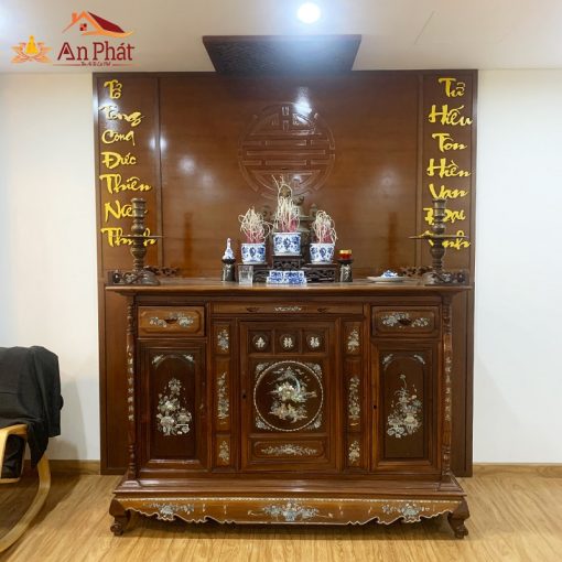 Mẫu bình phong - vách ngăn trang trí phòng thờ đẹp