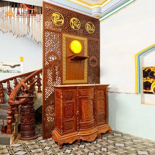Mẫu bình phong - vách ngăn trang trí phòng thờ đẹp