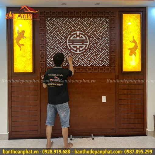 Vách ngăn phòng thờ đẹp hiện đại