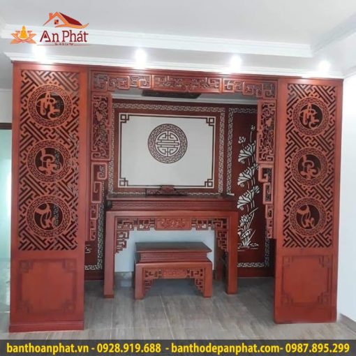 Vách phòng thờ đẹp gỗ tự nhiên VN302