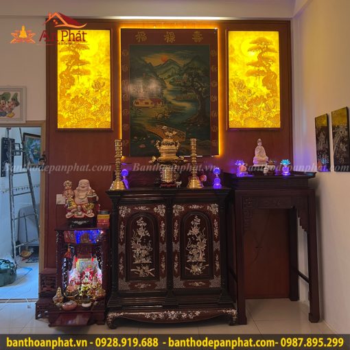 Vách ngăn phòng thờ gia tiên đẹp VN332