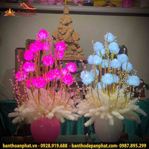 Đèn thờ hoa sen bình 19 bông DT1000