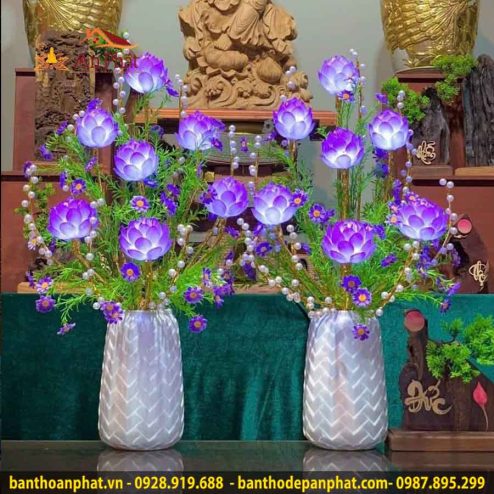 Đèn thờ hoa sen bình 7 bông DT996