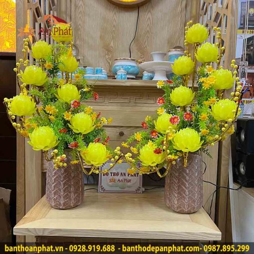 den tho hoa sen binh gom 9 bong cao cap dt950 2