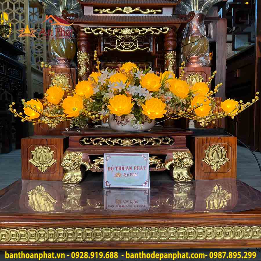 Đền thờ hoa sen để bàn 15 bông DT973