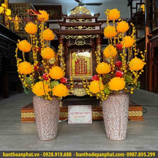Đèn thờ hoa sen đẹp DT951