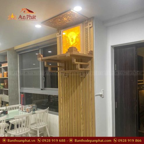 Kệ thờ treo tường gỗ tự nhiên