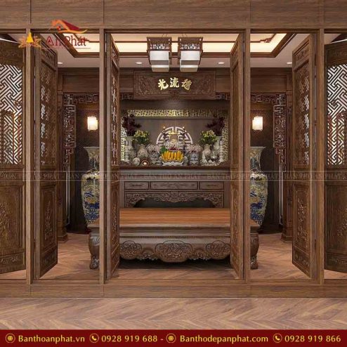 Thiết kế phòng thờ đẹp KGT393