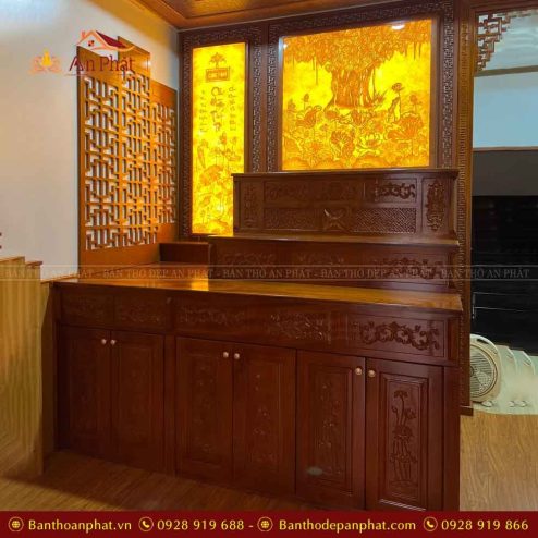 Tủ bàn thờ tam cấp 3 tầng đẹp