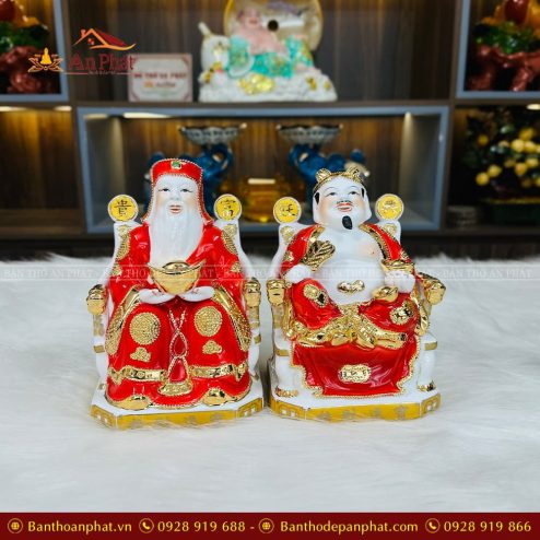 Tượng Thần Tài Ông Địa Kim Đỏ T030