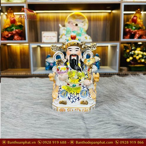 Tượng Thần Tài Ông Phát Gấm Xanh T026