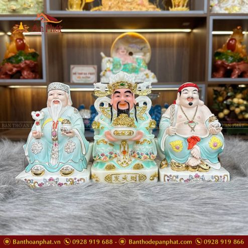 tuong than tai tho dia su duc hoa xanh bo 3 ong t019 3