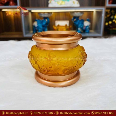 Bát Hương Lưu Ly Bọc Đồng Đồ Thờ Cao Cấp GS1003