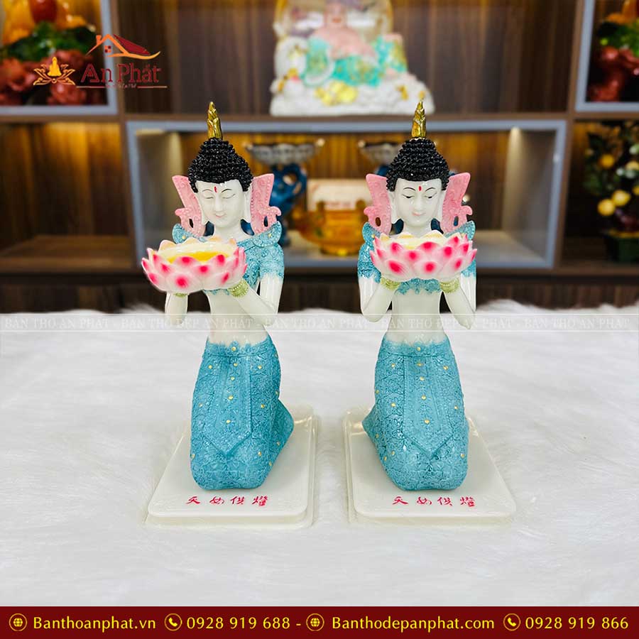 Cô Tiên Thái Quỳ Dâng Nến Xanh VP0067 3 Cô Tiên Thái Quỳ Dâng Nến Xanh VP0067