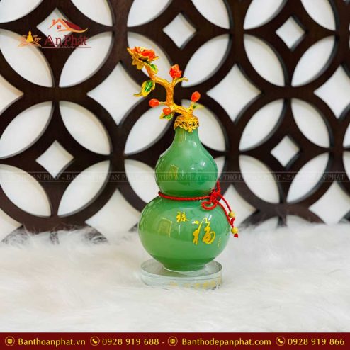 Lọ Hồ Lô Chiêu Tài Hút Lộc Đá Nhỏ Xanh VP0079