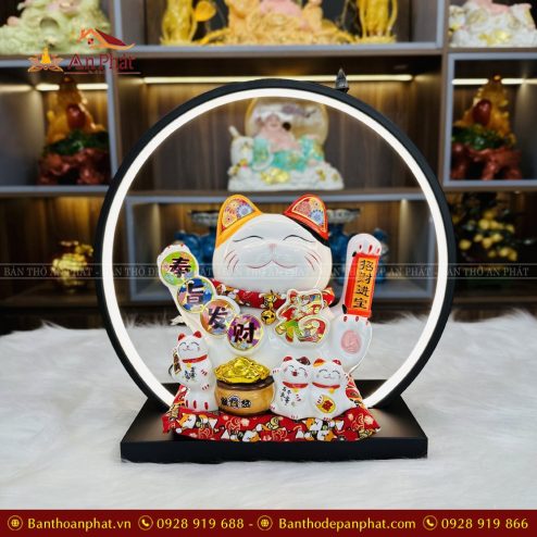 Mèo Thần Tài Vẫy Mẫu Dải Tiền 0202-10