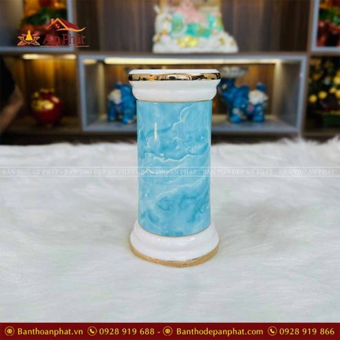 Ống Hương Men Giả Đá Xanh Dương Đồ Thờ Gốm Sứ GS1035