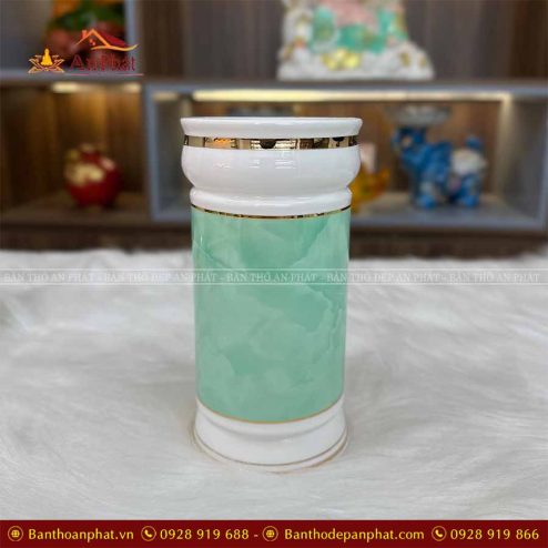 Ống Hương Men Giả Đá Xanh Ngọc Đồ Thờ Gốm Sứ GS1027