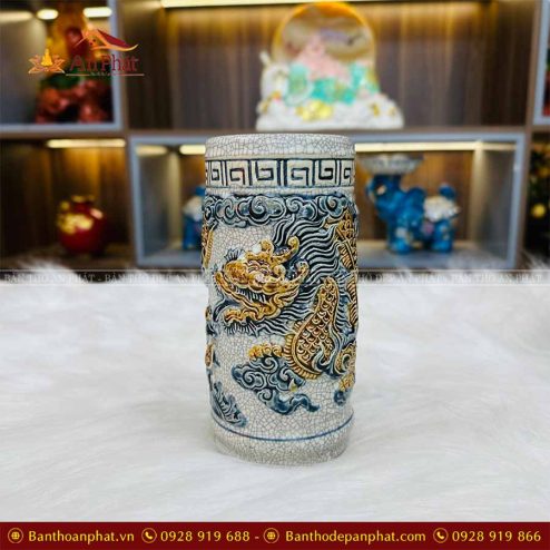 Ống Hương Men Rạn Rồng Bát Tràng GS918