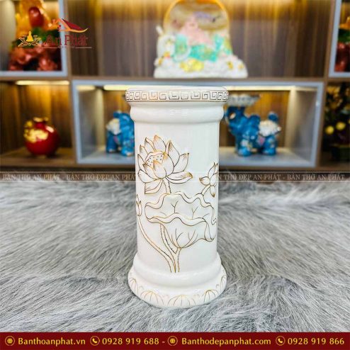 Ống Hương Ngọc Trắng Sen Bát Tràng GS939