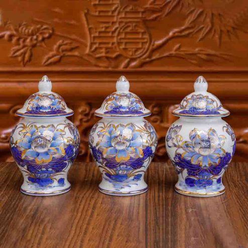 Chóe Thờ Men Lam Vẽ Vàng 24K Cao Cấp GS1123