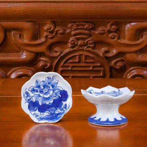 Đế Nến Men Lam Vẽ Tay GS1135