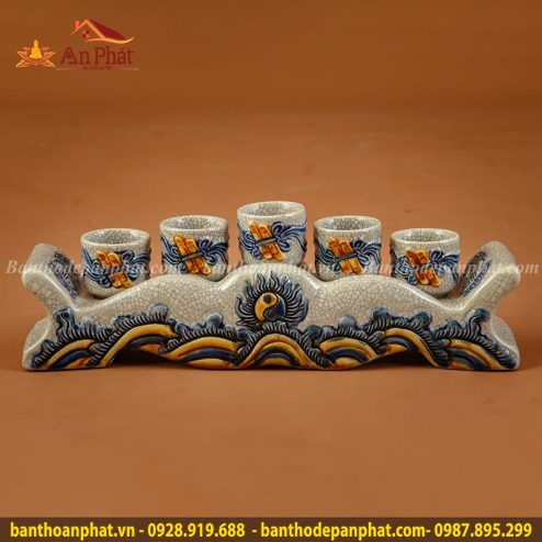 Kỷ Chén 5 Men Rạn Bát Tràng Cao Cấp GS878