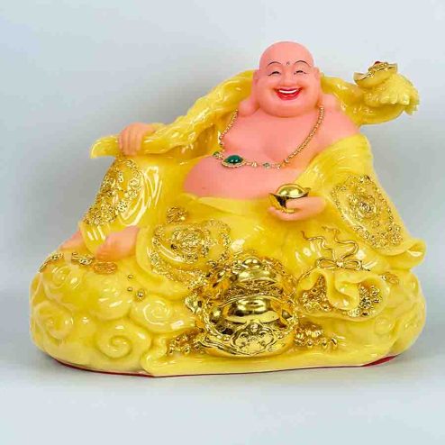 Tượng Di Lặc Đá Việt Phú Quý Vác Đào Thạch Anh TDL018