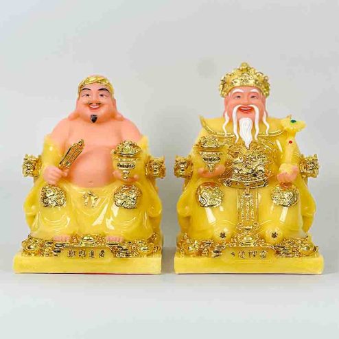 Tượng Thần Tài Ồng Địa Phú Quý Đá Cao Cấp Bộ 2 Ông T0127