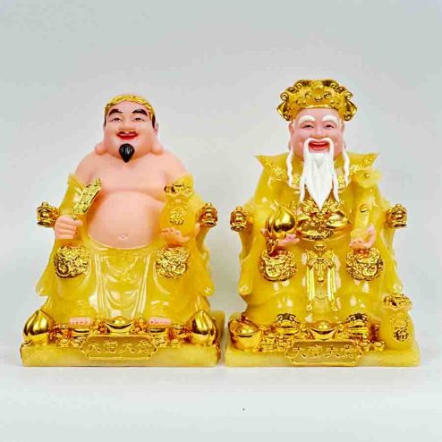 Tượng Thần Tài Thổ Địa Bộ 2 Ông Đá Thạch Anh Cao Cấp T0167